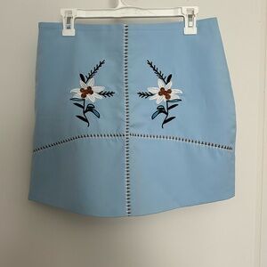 Embroidered Blue Skirt